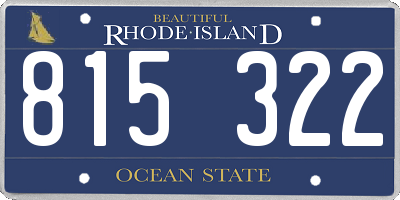RI license plate 815322