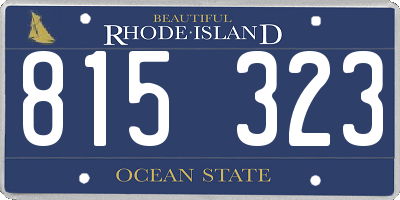 RI license plate 815323