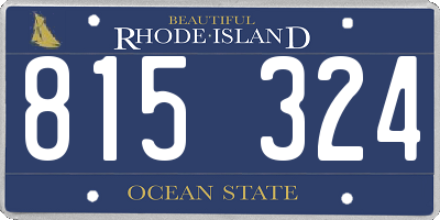 RI license plate 815324