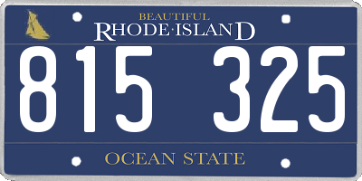 RI license plate 815325