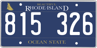RI license plate 815326