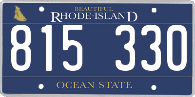 RI license plate 815330