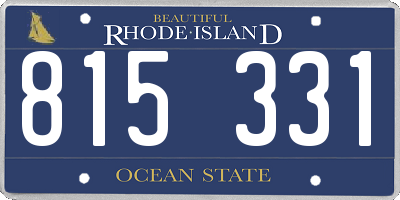 RI license plate 815331