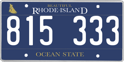 RI license plate 815333