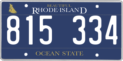RI license plate 815334