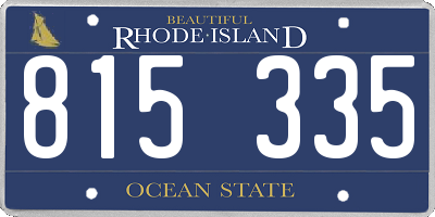 RI license plate 815335