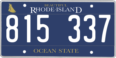 RI license plate 815337