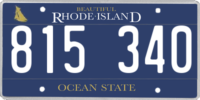 RI license plate 815340