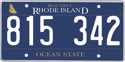 RI license plate 815342
