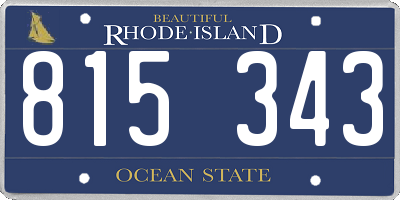 RI license plate 815343