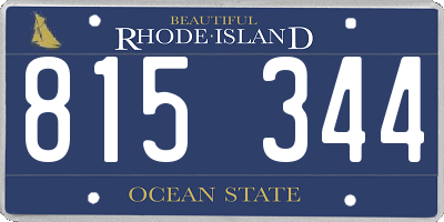 RI license plate 815344