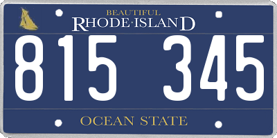 RI license plate 815345