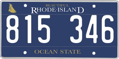 RI license plate 815346