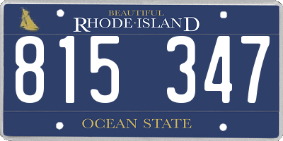 RI license plate 815347