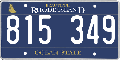 RI license plate 815349