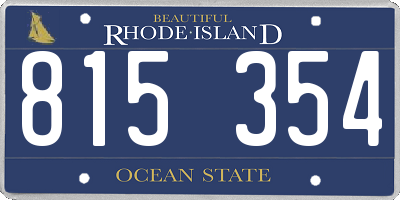 RI license plate 815354