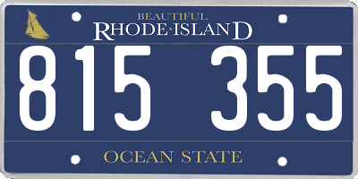 RI license plate 815355