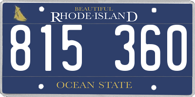RI license plate 815360