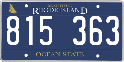 RI license plate 815363