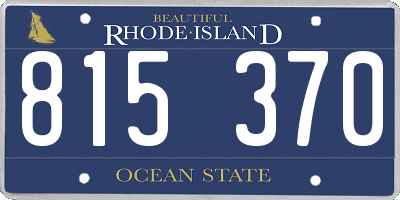 RI license plate 815370