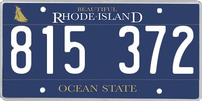 RI license plate 815372