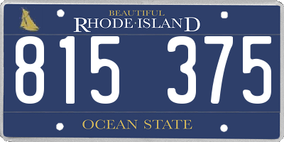RI license plate 815375