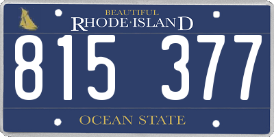 RI license plate 815377