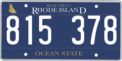 RI license plate 815378