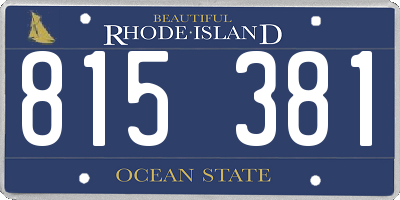RI license plate 815381