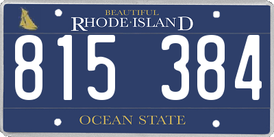 RI license plate 815384