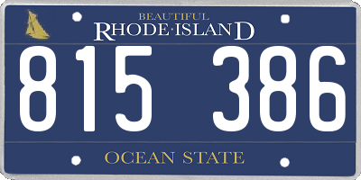 RI license plate 815386
