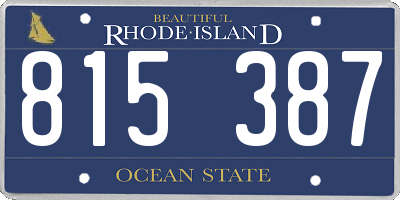 RI license plate 815387