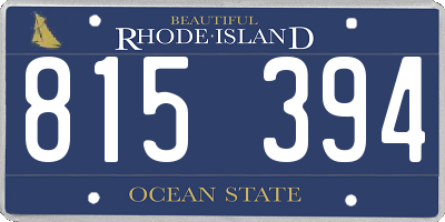 RI license plate 815394