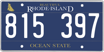 RI license plate 815397