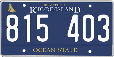 RI license plate 815403