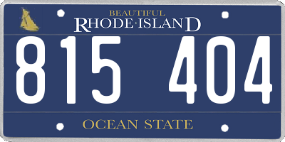 RI license plate 815404