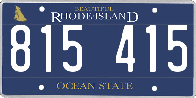 RI license plate 815415