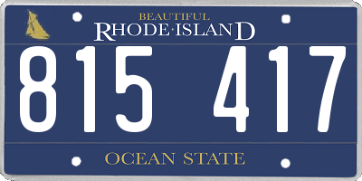 RI license plate 815417