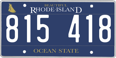 RI license plate 815418