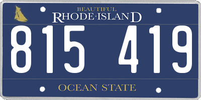 RI license plate 815419