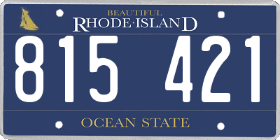 RI license plate 815421