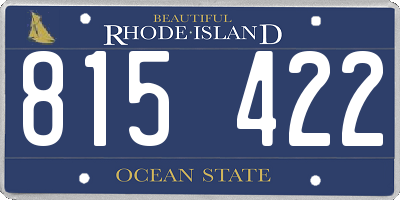 RI license plate 815422