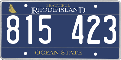RI license plate 815423