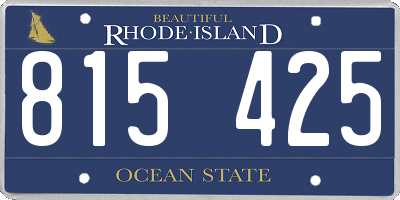 RI license plate 815425