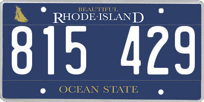 RI license plate 815429