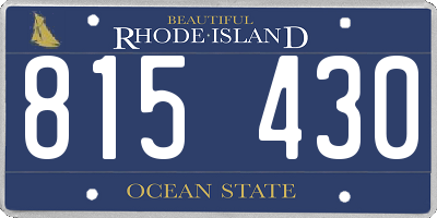 RI license plate 815430