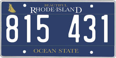 RI license plate 815431