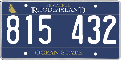 RI license plate 815432