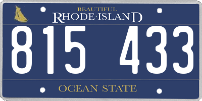 RI license plate 815433