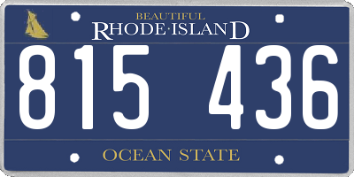 RI license plate 815436